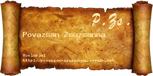Povazsan Zsuzsanna névjegykártya